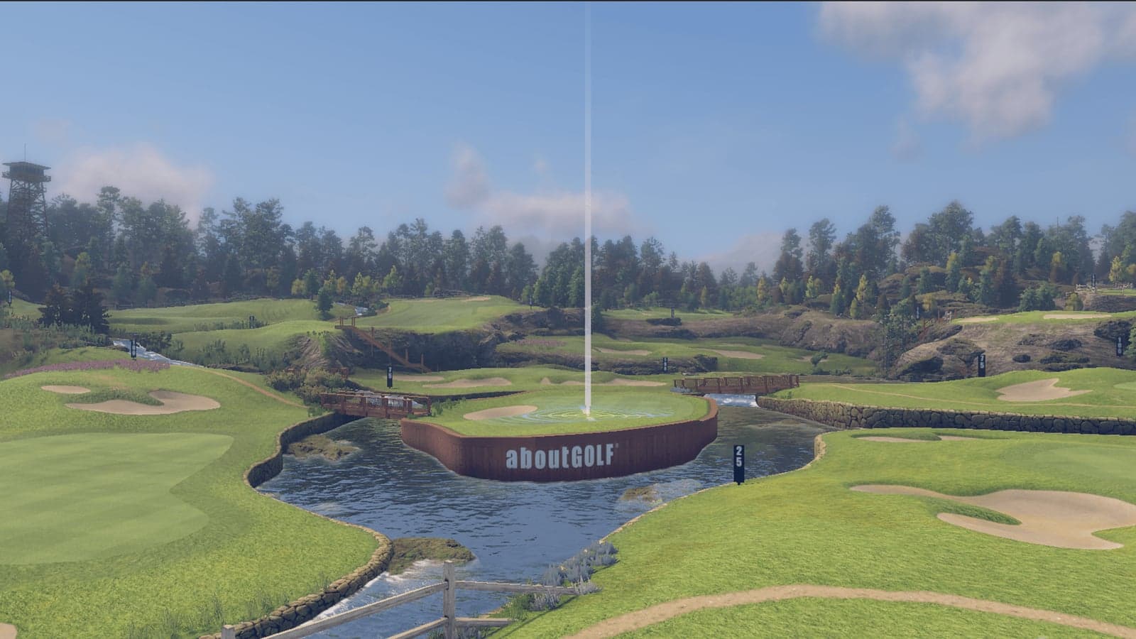 aboutGOLF simulator software rendering a course hole