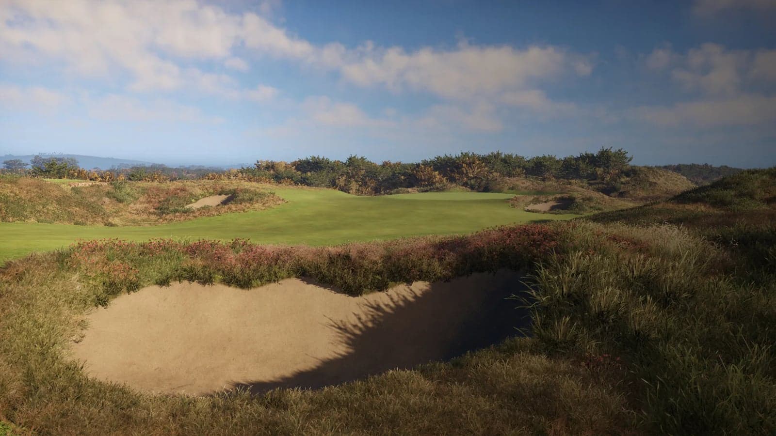 TrackMan Virtual Golf software rendering a course