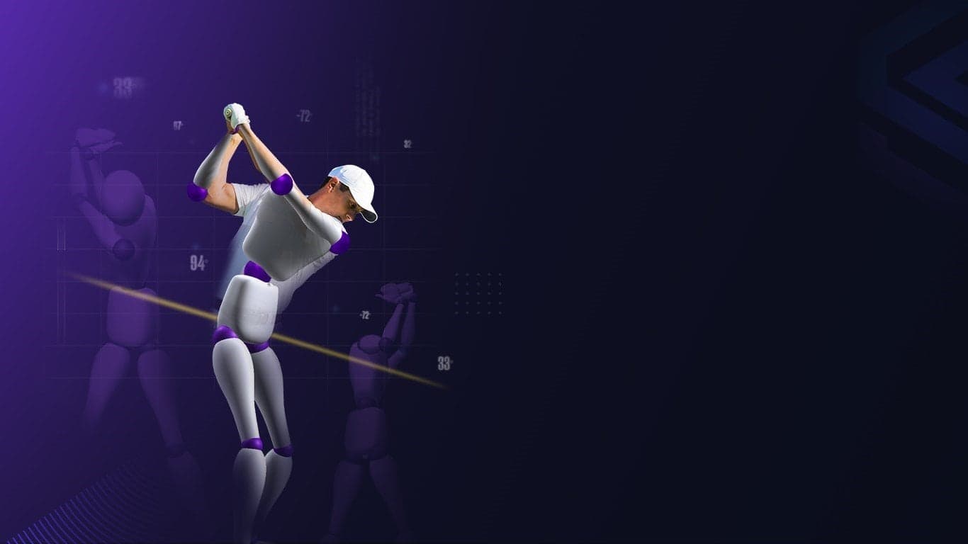 Sportsbox AI 3D swing avatar with swing-plane line and ghosted poses